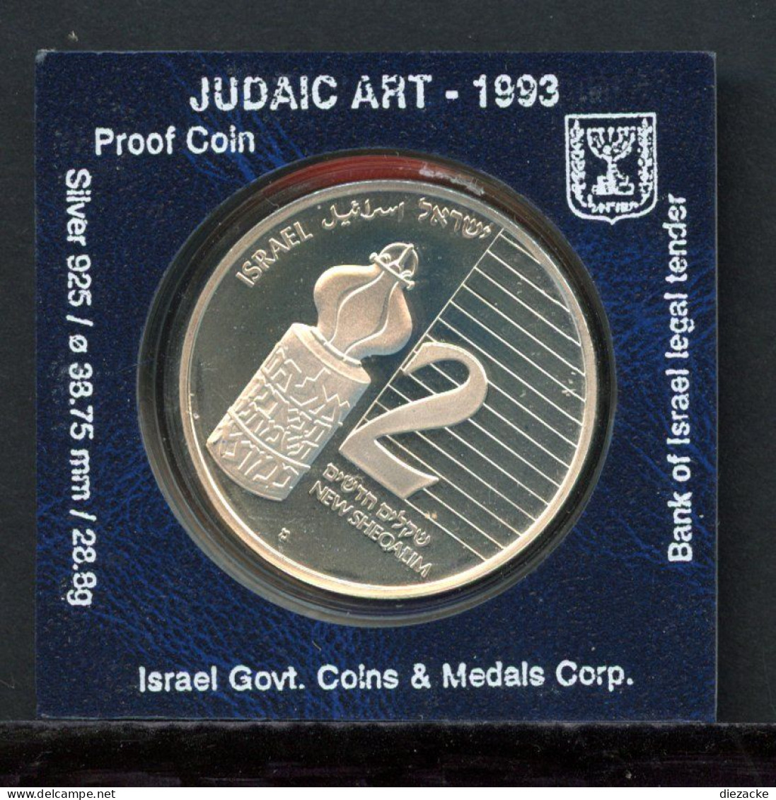 Israel 1993 2 New Sheqalim Spanische Gewürzdose 925er Silber PP (BK146 - Israel