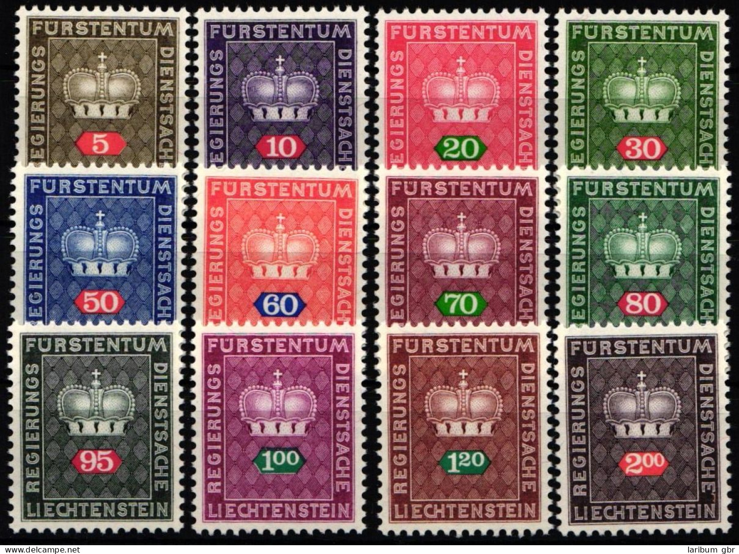 Liechtenstein Dienstmarken 45-56 Postfrisch #ND874 - Other & Unclassified