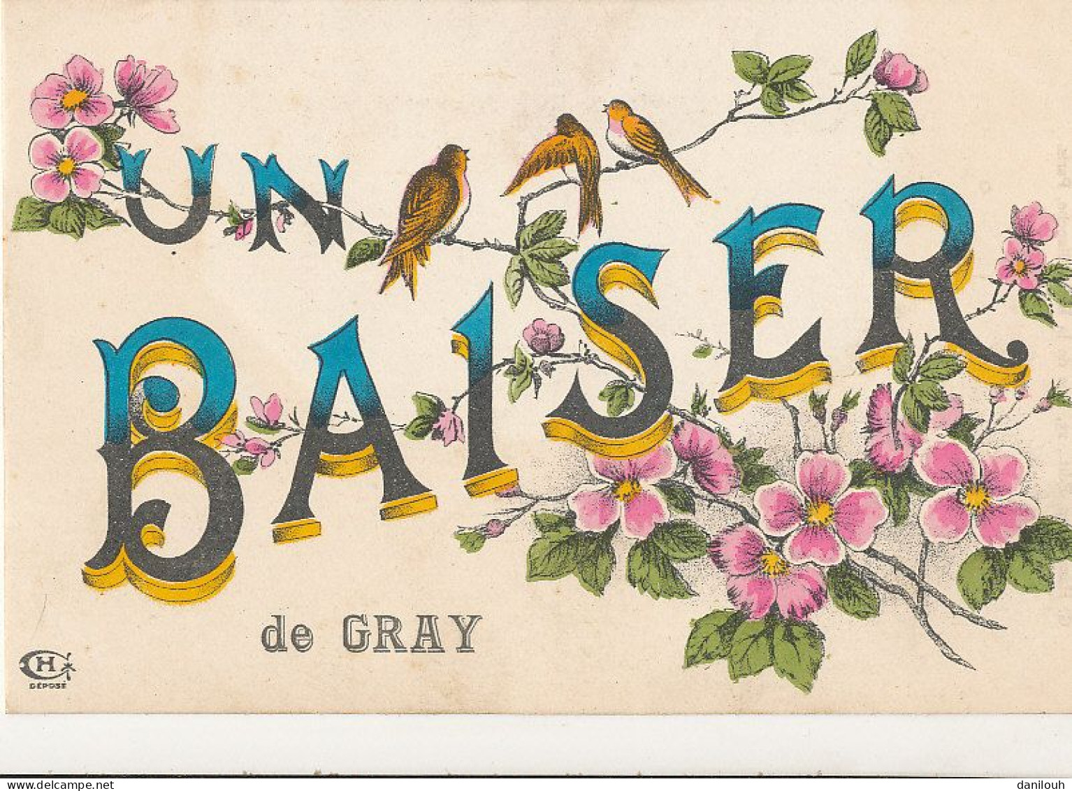 70 // Un Baiser De GRAY   Fleurs  Oiseaux - Gray