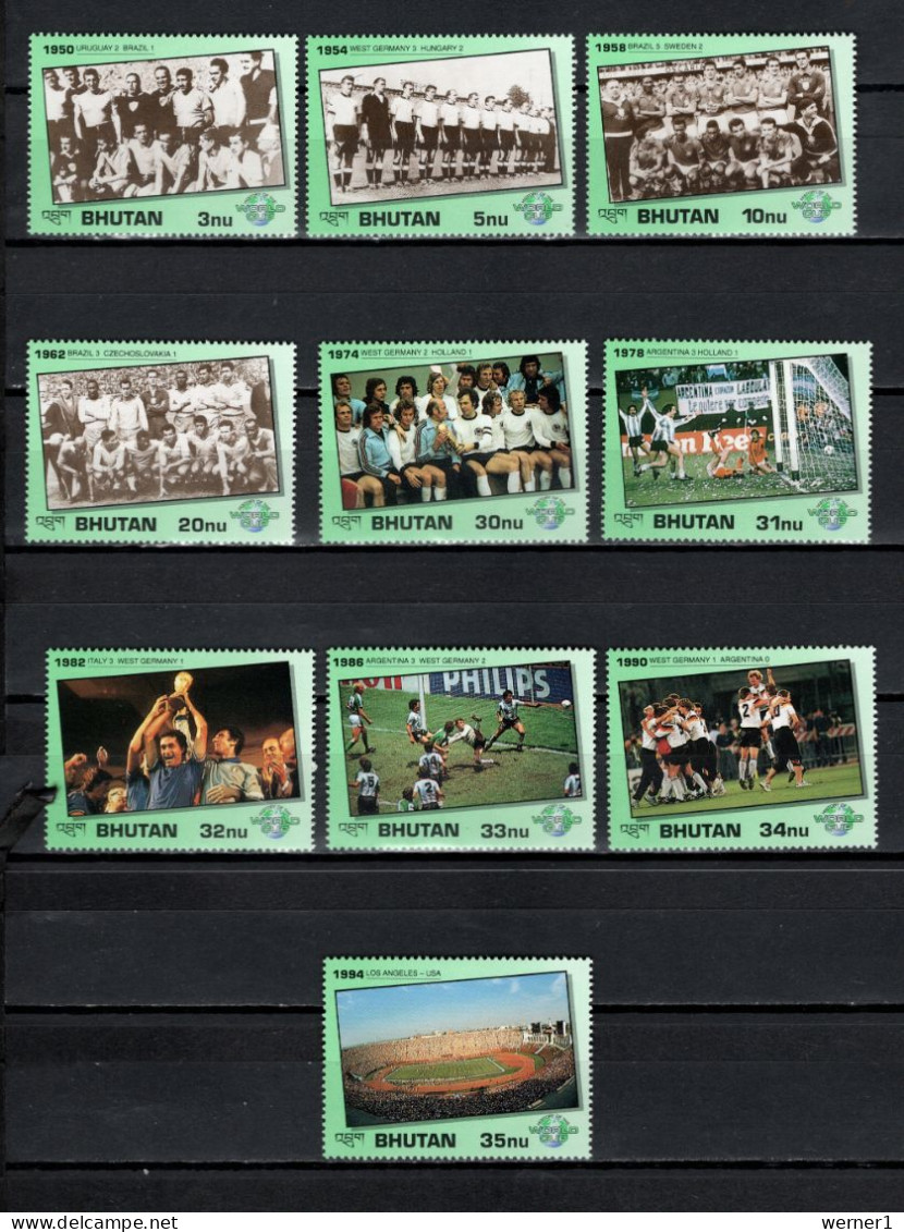 Bhutan 1991 Football Soccer World Cup 10 Stamps + 4 S/s MNH - 1990 – Italien