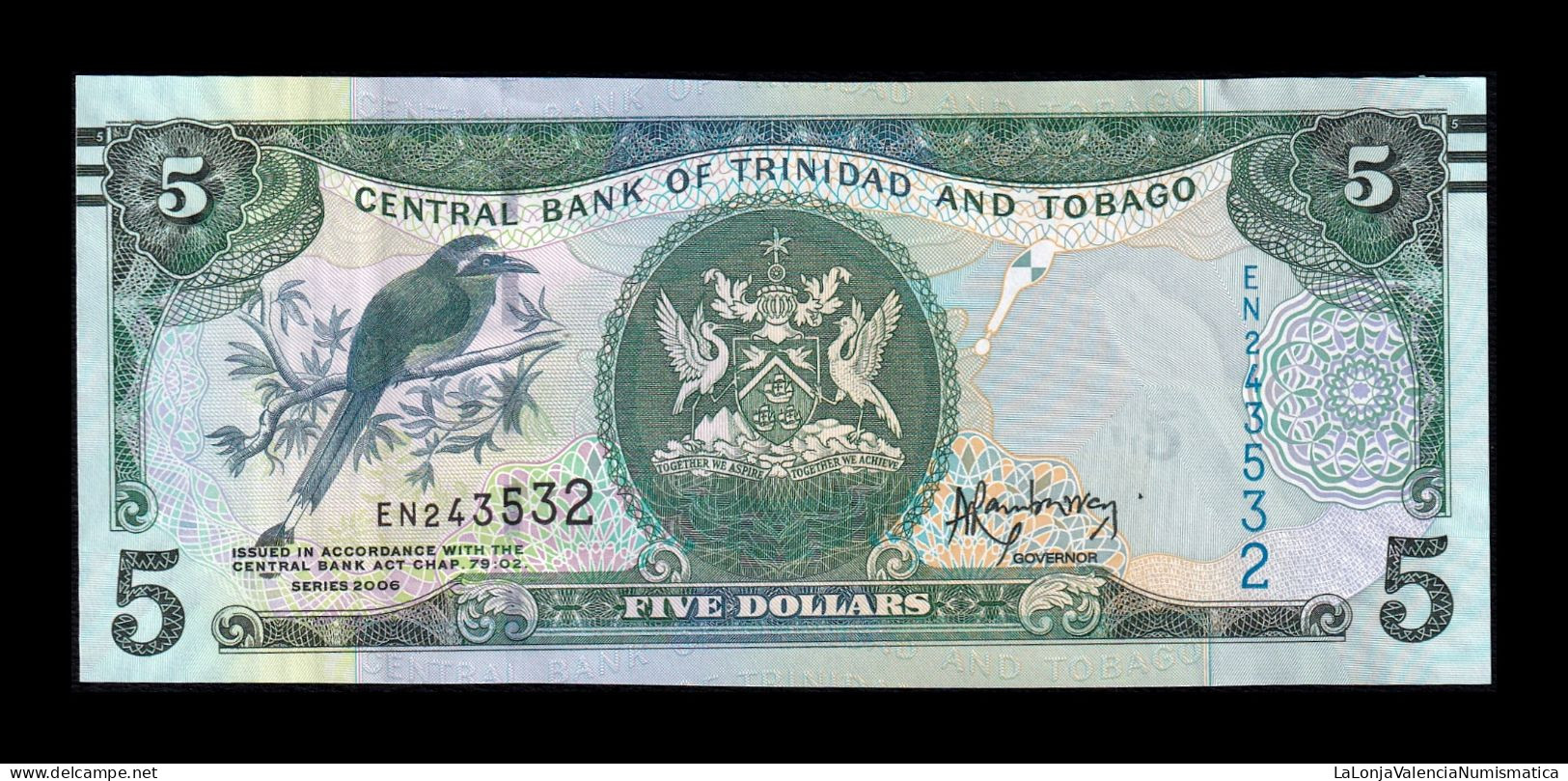 Trinidad & Tobago 5 Dollars 2006 (2009) Pick 47b Sc Unc - Trinidad & Tobago