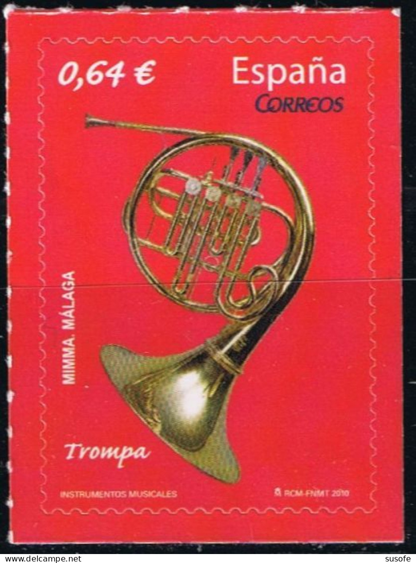 España 2010 Edifil 4577 Sello ** Instrumentos Musicales Trompa Museo Mimma, Malaga Michel 4518 Yvert 4223 Spain Stamp - Neufs
