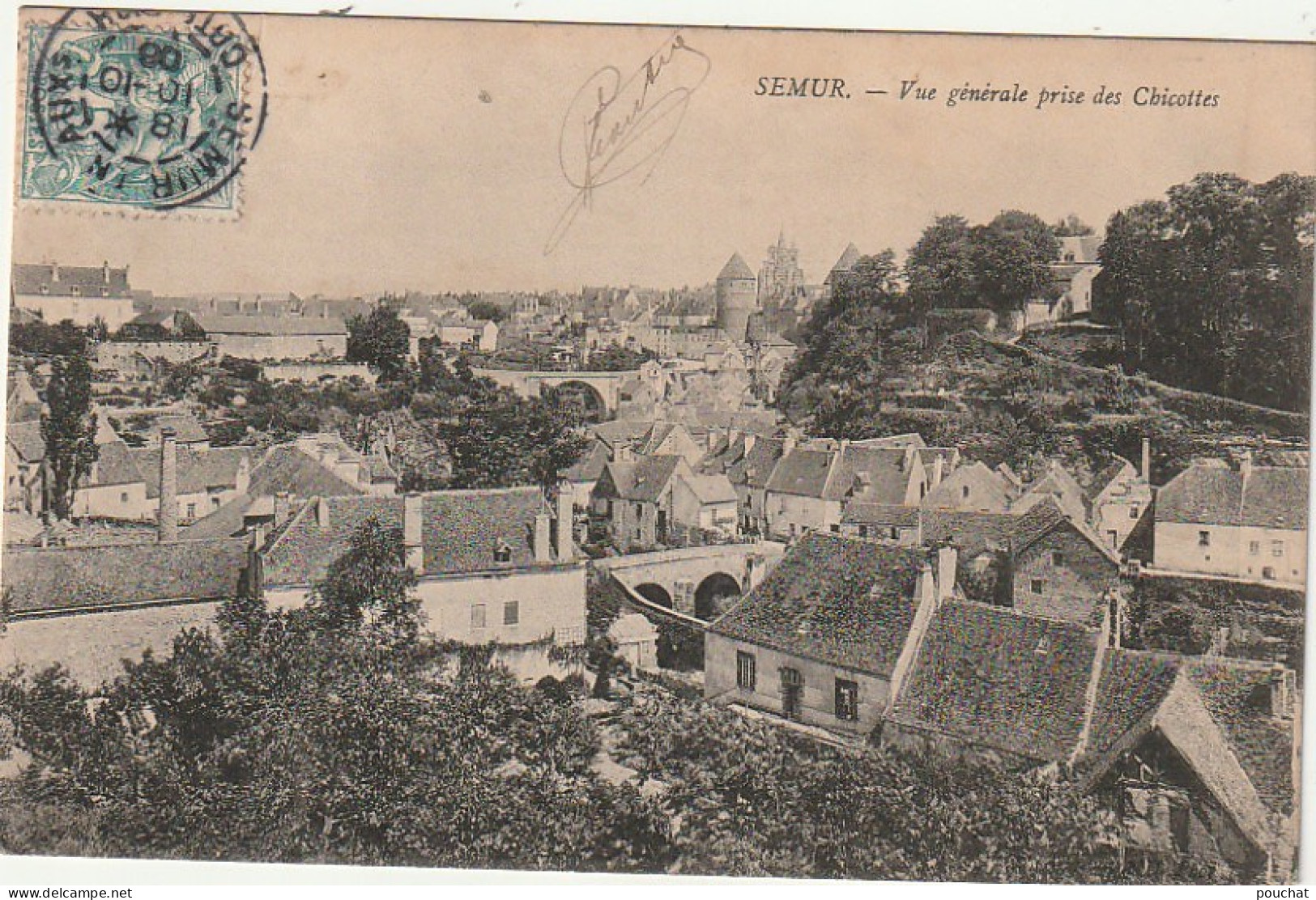 XU 17-(21) SEMUR - VUE GENERALE PRISE DES CHICOTTES - 2 SCANS - Semur