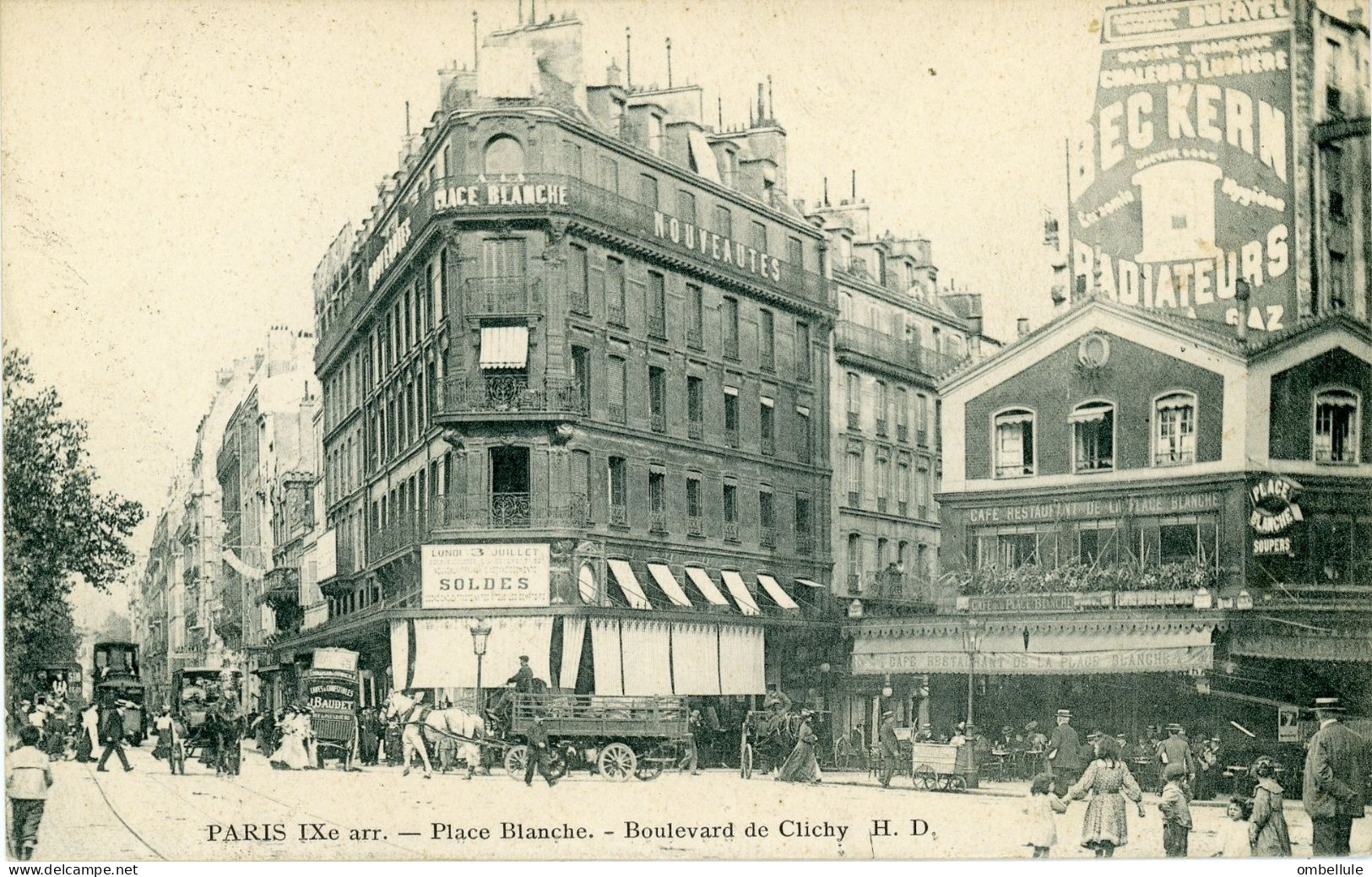 PARIS. Place Blanche. Boulevard De Clichy. [vue Sur Le Café De La Place Blanche] - District 09
