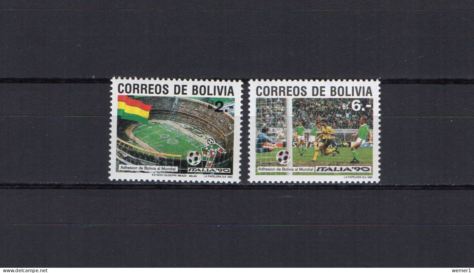 Bolivia 1990 Football Soccer World Cup Set Of 2 MNH - 1990 – Italië