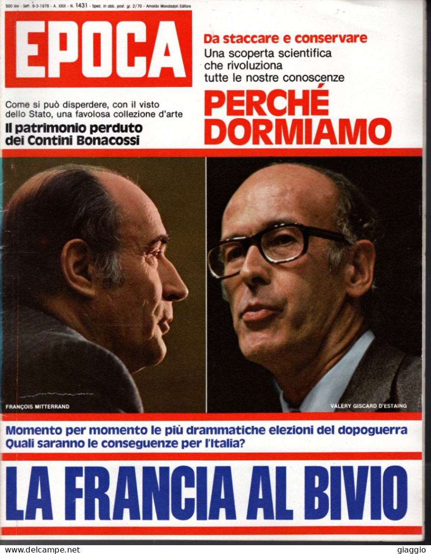 °°° RIVISTA EPOCA N° 1431 DEL 8 MARZO 1978 °°° - Andere & Zonder Classificatie