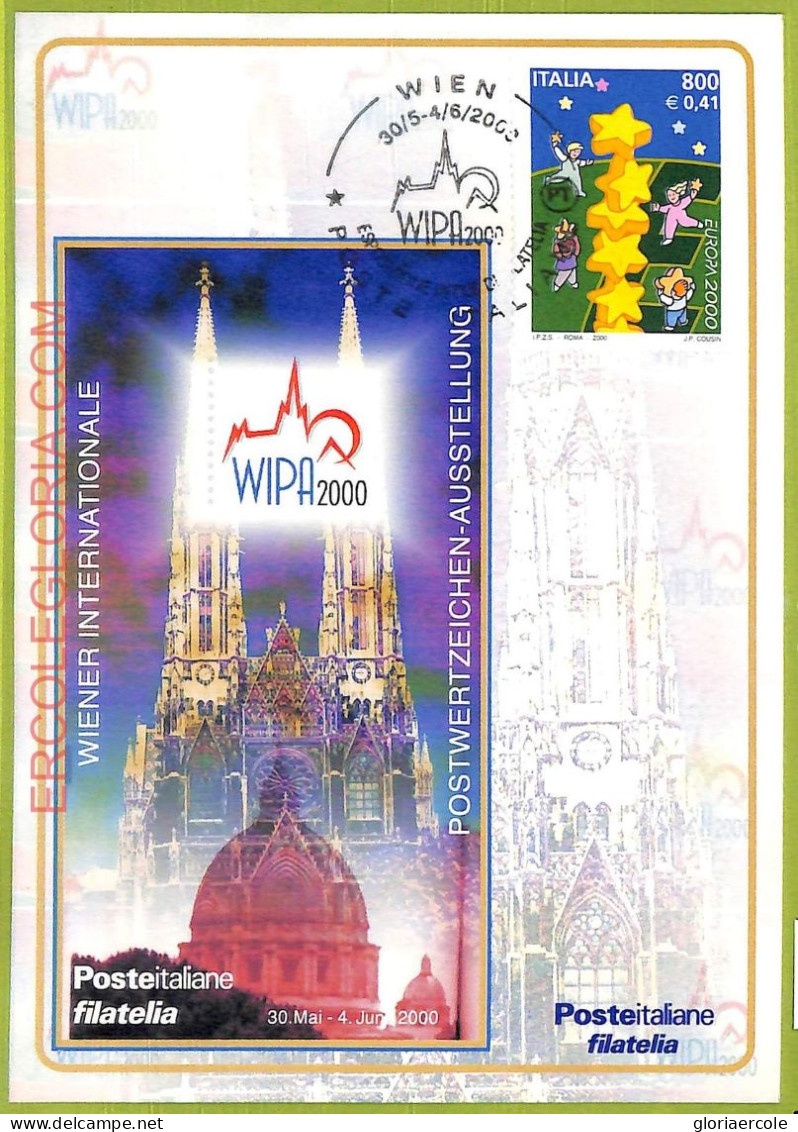 Ad3388 - ITALY - Postal History - MAXIMUM CARD - FDC - 2000 - Maximumkaarten
