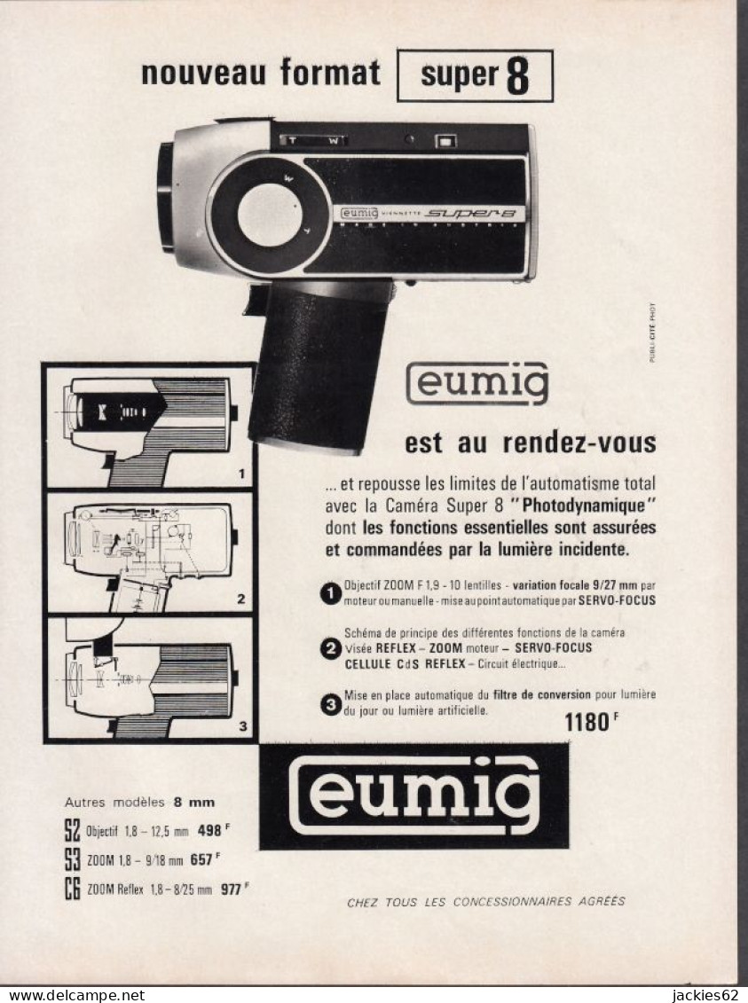 129003CL/ Camera Super 8 EUMIG, Page De Magazine Format 21/27,5 Cm - Publicités