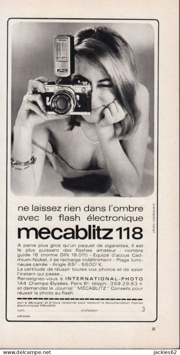 129019CL/ Flash électronique MECABLITZ 118, Publicité Papier Format 1/27,5 Cm - Werbung