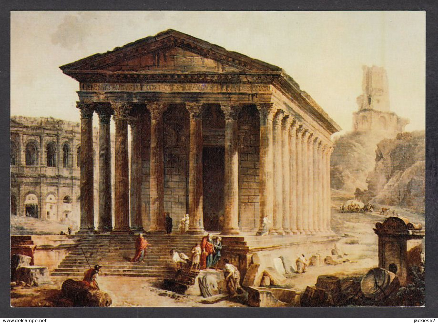 PR204/ Hubert ROBERT, *Nîmes, La Maison Carrée, Les Arènes Et La Tour Magne*, Musée Du Louvre - Malerei & Gemälde