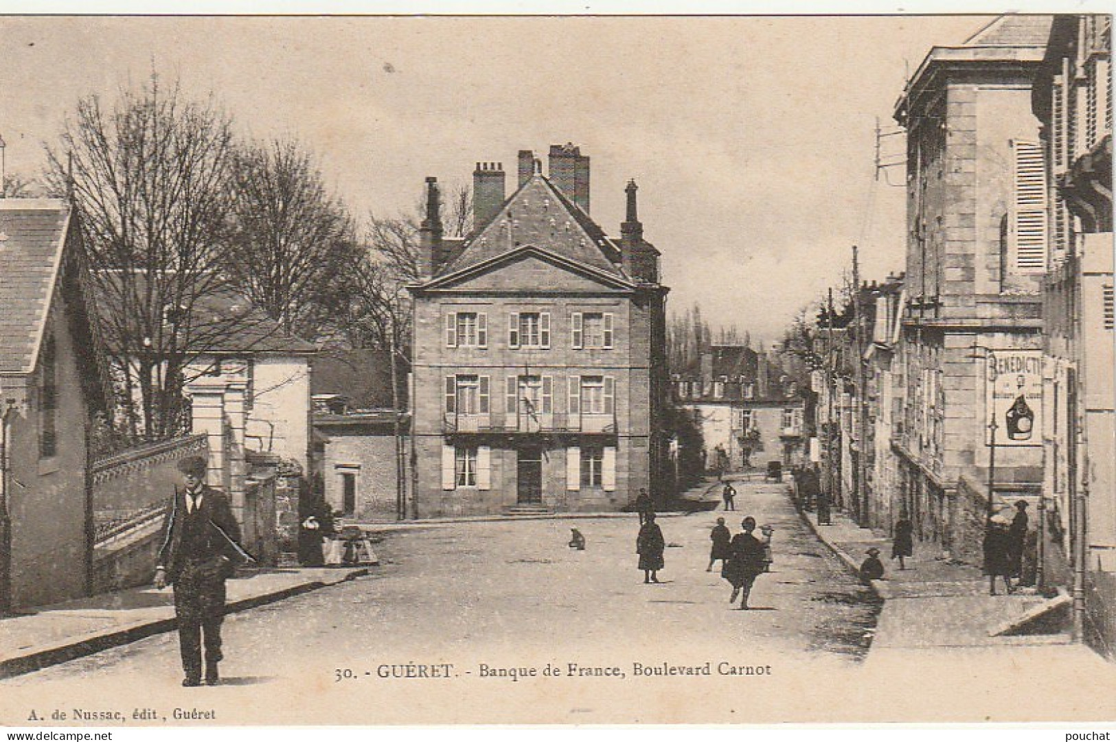 XU 20-(23) GUERET - BANQUE DE FRANCE , BOULEVARD CARNOT - ANIMATION - 2 SCANS - Guéret