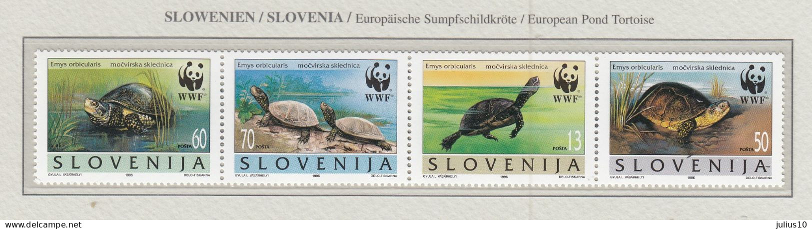 SLOVENIA 1996 WWF Marine Life Turtles Mi 131-134 MNH(**) Fauna 543 - Turtles