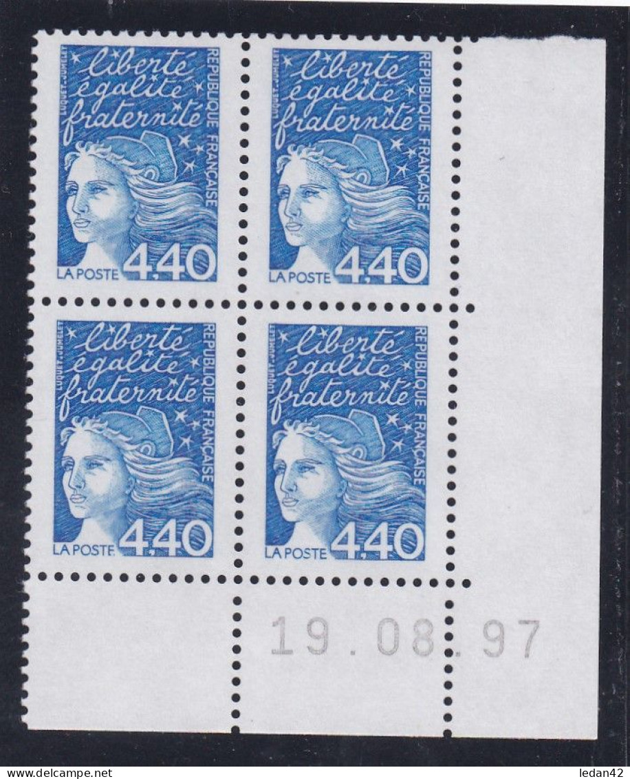 France 1997 Cat. Yvert N° 3095 ** Type Marianne De Luquet. Coin Daté 19.08.97 . - 1990-1999