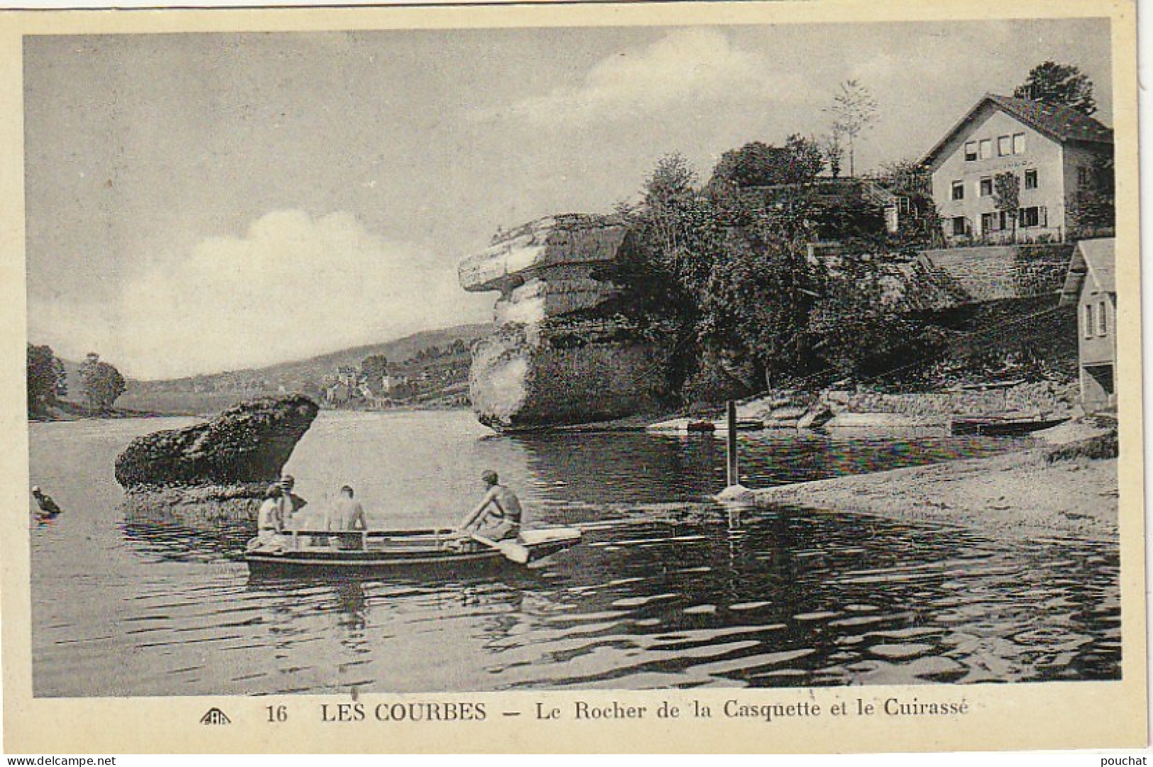 XU 23-(25) LES COURBES - LE ROCHER DE LA CASQUETTE ET LE CUIRASSE - CANOTEURS - 2 SCANS - Altri & Non Classificati