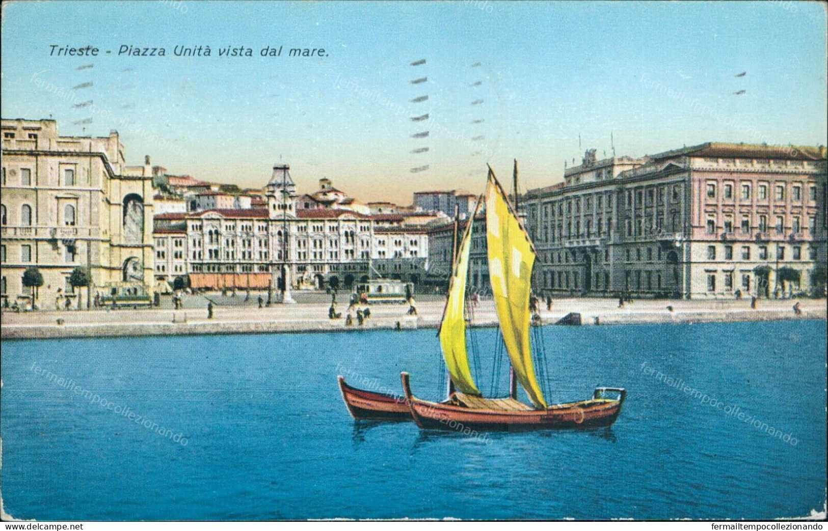 Bu655 Cartolina Trieste Citta' Piazza Unita' Vista Dal Mare Friuli - Trieste (Triest)