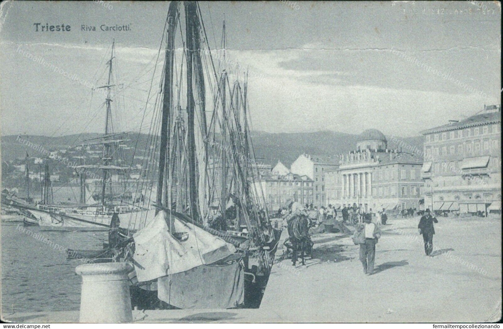 Bu659 Cartolina Trieste Citta'  Riva Carciotti 1906 Friuli - Trieste (Triest)