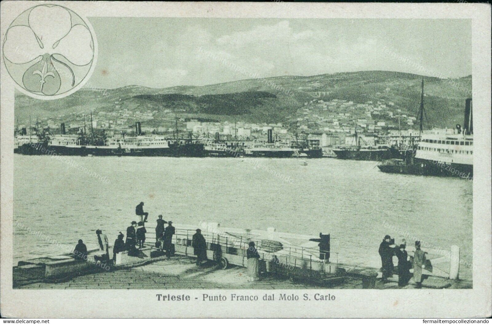 Bu661 Cartolina Trieste Citta'  Punto Franco Dal Molo S.carlo Friuli - Trieste (Triest)