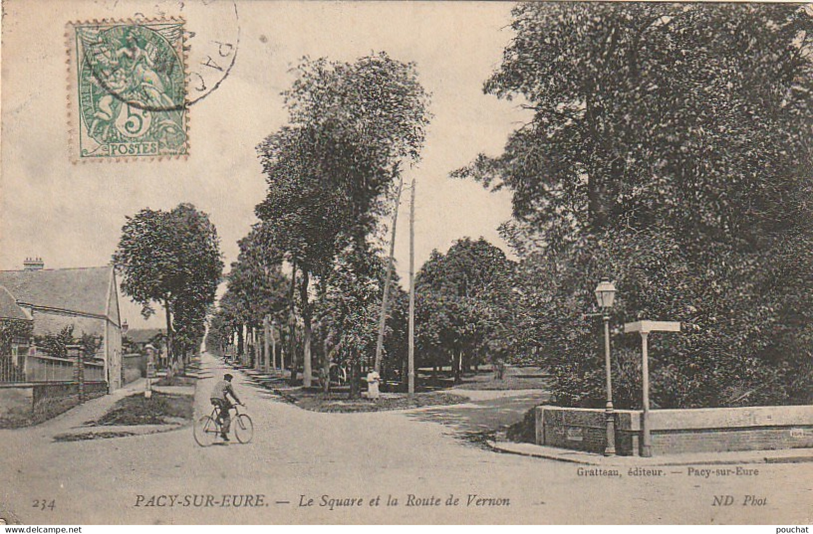 XU 25-(27) PACY SUR EURE - LE SQUARE ET LA ROUTE DE VERNON - ANIMATION - 2 SCANS - Pacy-sur-Eure