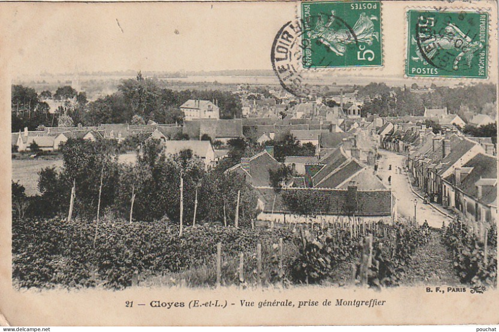 XU 26-(28) CLOYES - VUE GENERALE , PRISE DE MONTGREFFIER - VIGNES - 2 SCANS - Cloyes-sur-le-Loir