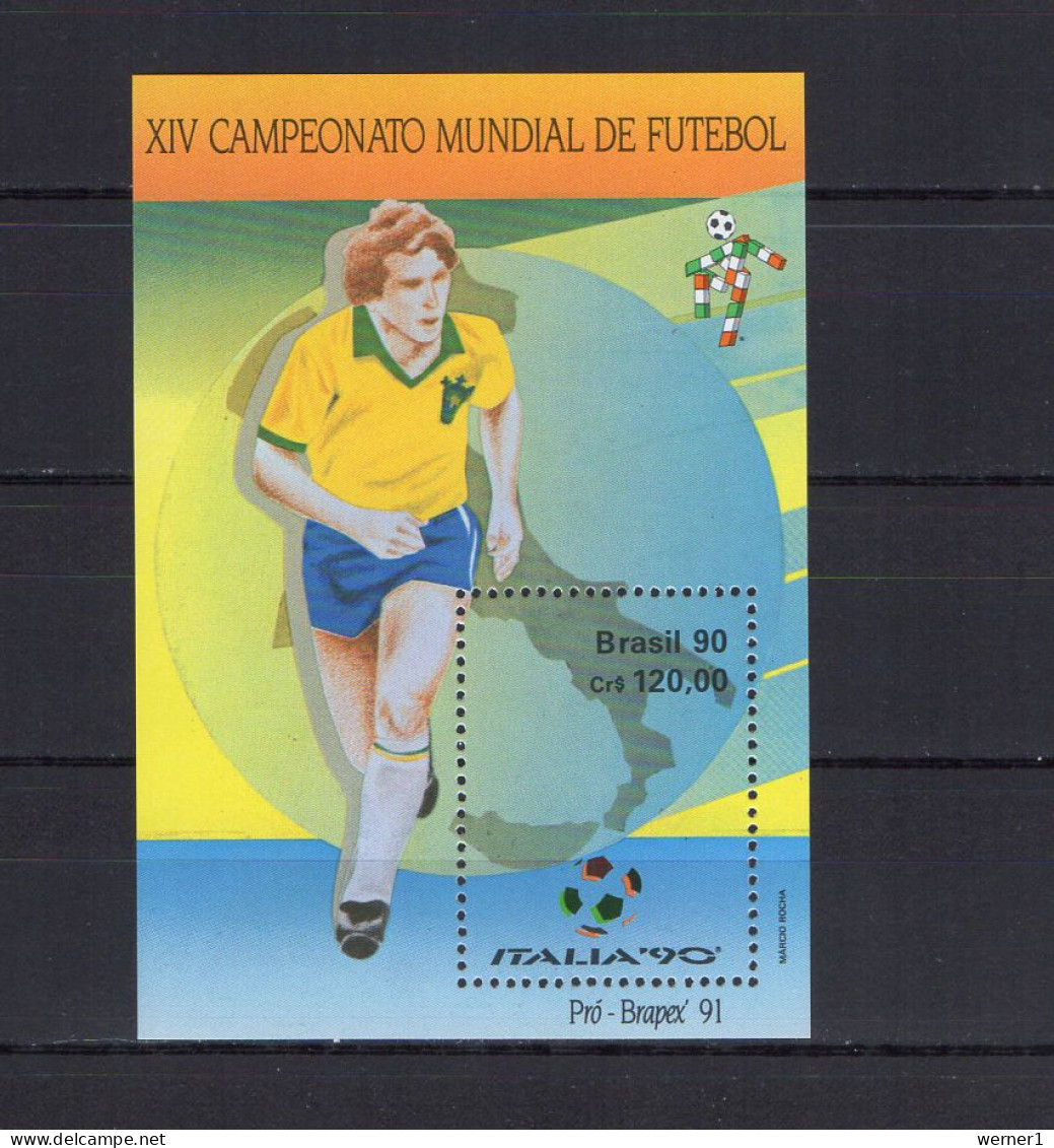 Brazil 1990 Football Soccer World Cup S/s MNH - 1990 – Italy