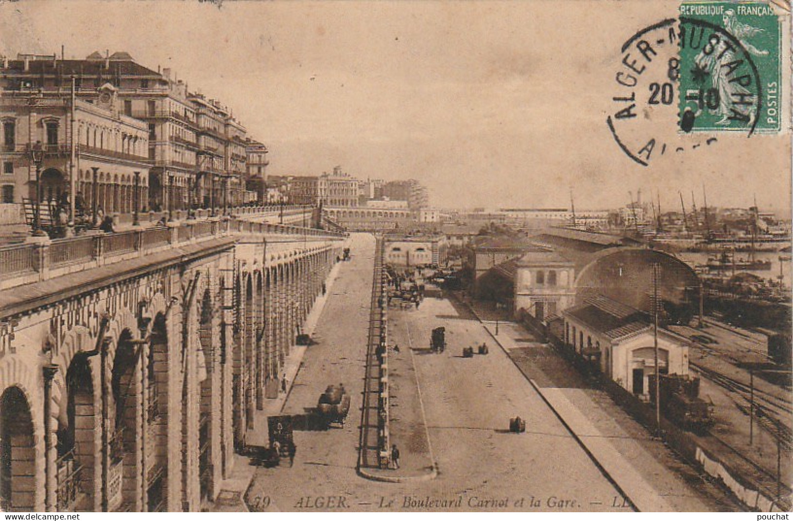 YO Nw27- ALGER ( ALGERIE ) - LE BOULEVARD CARNOT ET LA GARE  - 2 SCANS - Algiers