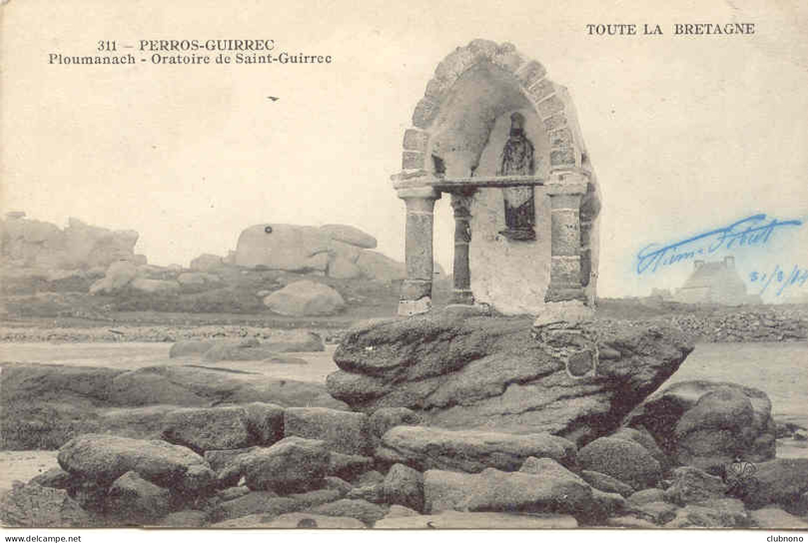 CPA - PERROS-GUIREC - PLOUMANACH - ORATOIRE DE ST GUIRREC (1914) RARE - Perros-Guirec