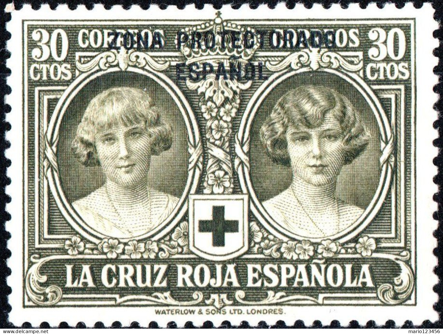 MAROCCO SPAGNOLO, SPANISH MOROCCO, CROCE ROSSA, RED CROSS, 1926, NUOVO (MLH*) Scott:ES-MA B8, Yt:ES-MA 126 - Spaans-Marokko