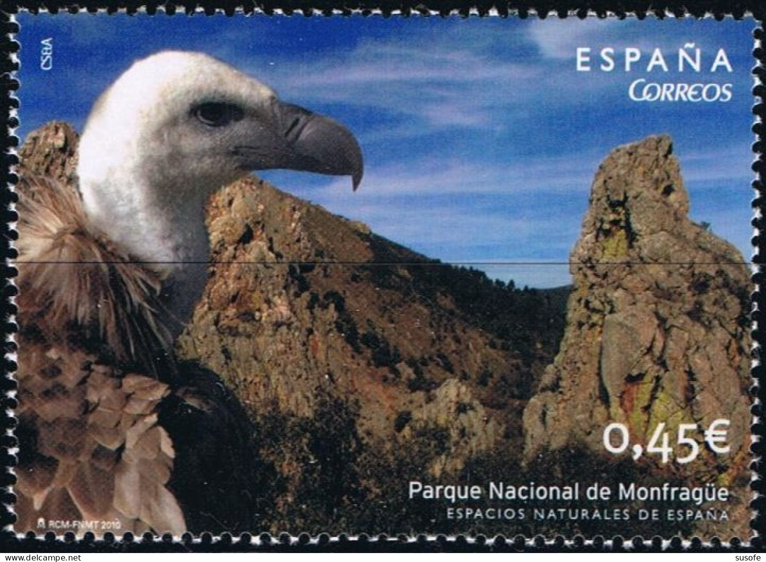 España 2010 Edifil 4582 Sello ** Espacios Naturales Parque Nacional De Monfragüe Caceres Buitre (Gyps Fulvus) - Unused Stamps