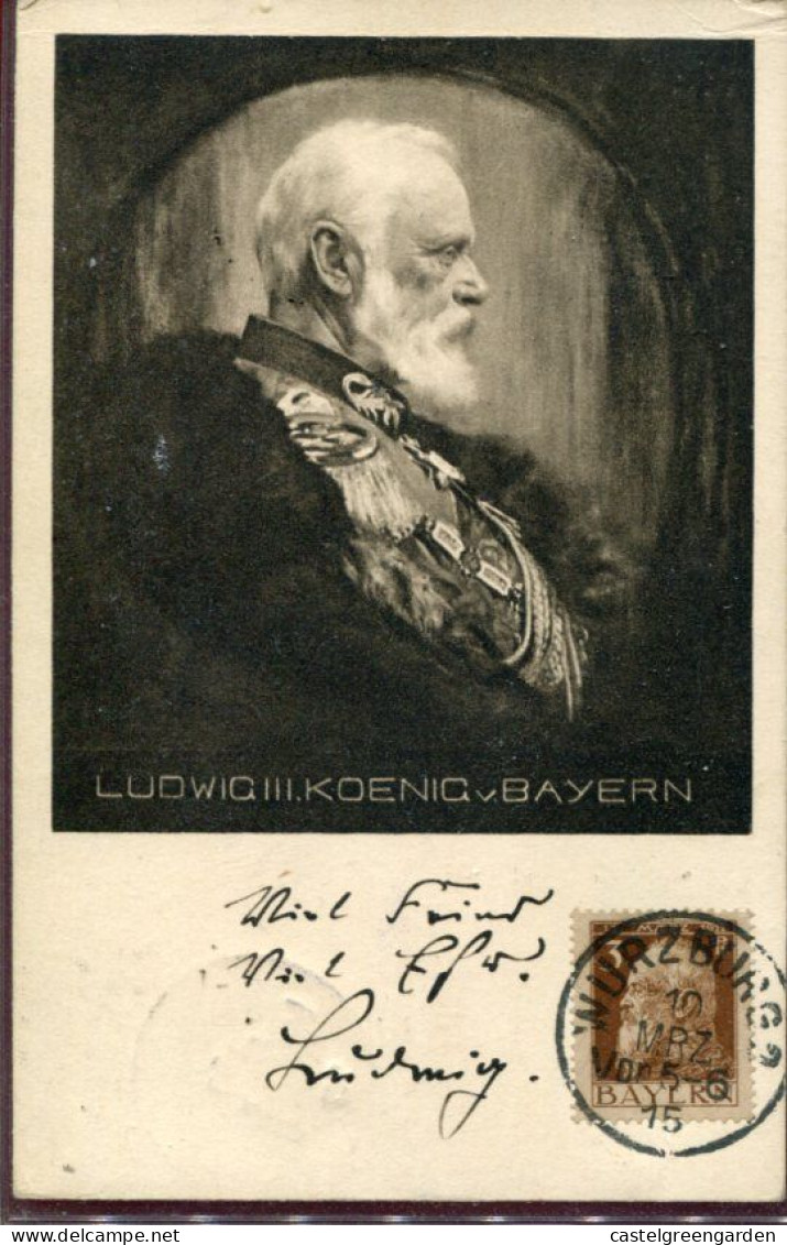 X0301 Bayern (Germany) Maximum Postmark Wurzburg 10.3.1915 The King Of Bayern Ludwig III. - Covers & Documents