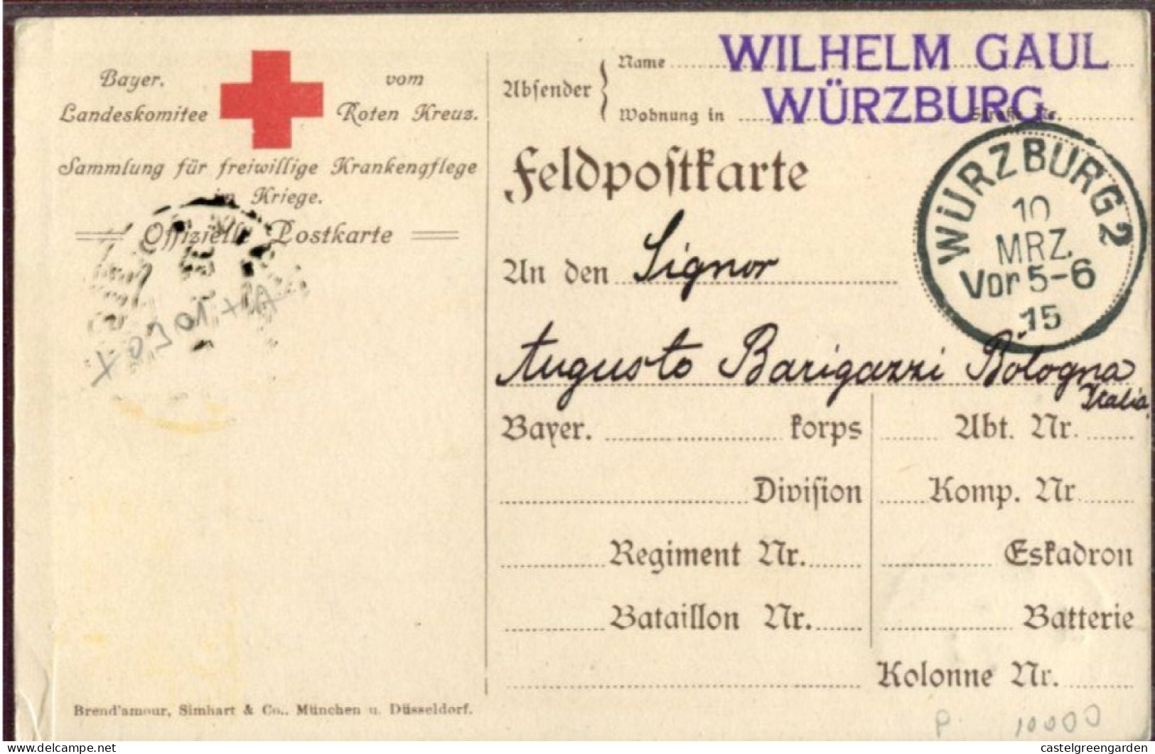 X0301 Bayern (Germany) Maximum Postmark Wurzburg 10.3.1915 The King Of Bayern Ludwig III. - Lettres & Documents