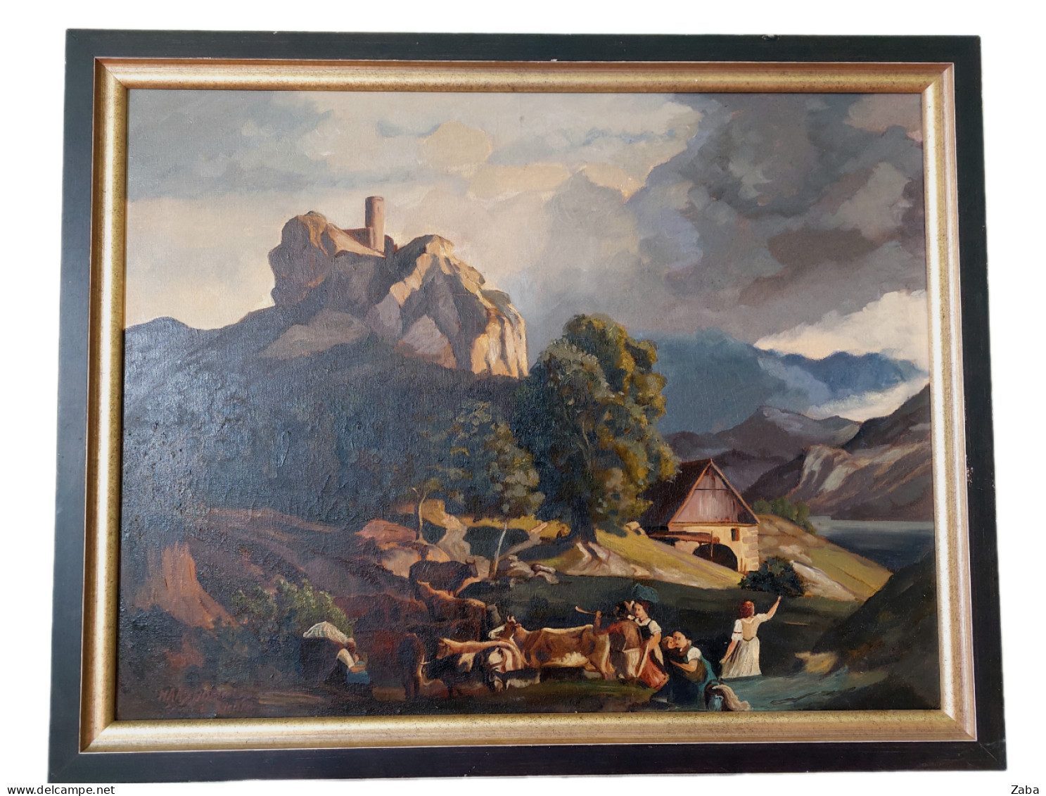 19th Century German Oil On Canvas, Signed. - Oils