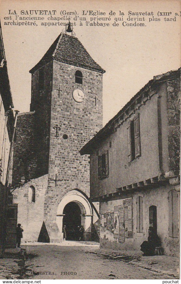 YO 12-(32) LA SAUVETAT - L' EGLISE - EDIT. FENESTRA PHOTO - 2 SCANS - Other & Unclassified