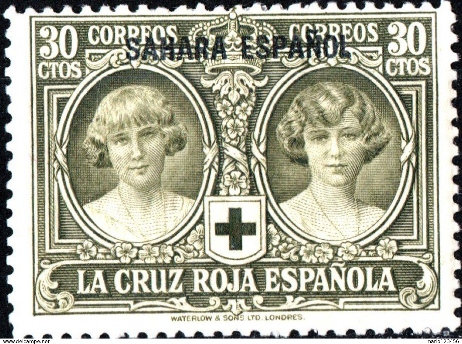 SAHARA SPAGNOLO, SPANISH SAHARA, CROCE ROSSA, RED CROSS, 1926, NUOVO (MLH*) Scott:ES-SH B6, Yt:ES-SH 18 - Sahara Spagnolo