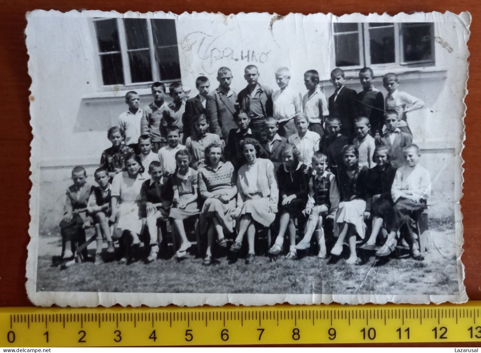 #14  Photo Noir Et Blanc Garçon Fille Photo D’école Photo De Groupe / Boy Girl School Photo Group Photo - Personnes Anonymes