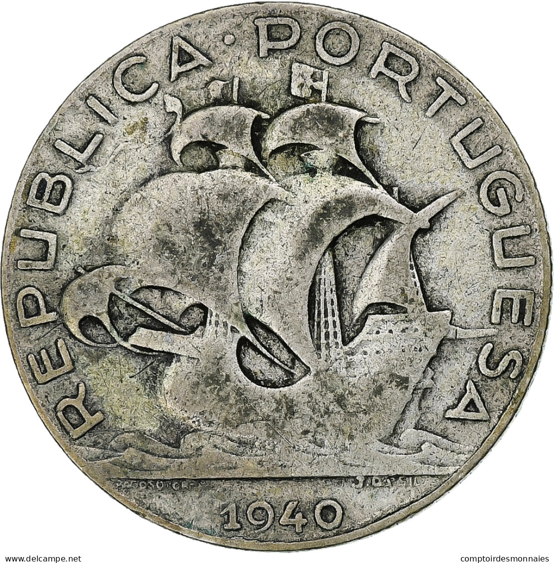 Portugal, 2-1/2 Escudos, 1940, Lisbonne, Argent, TTB, KM:580 - Portugal