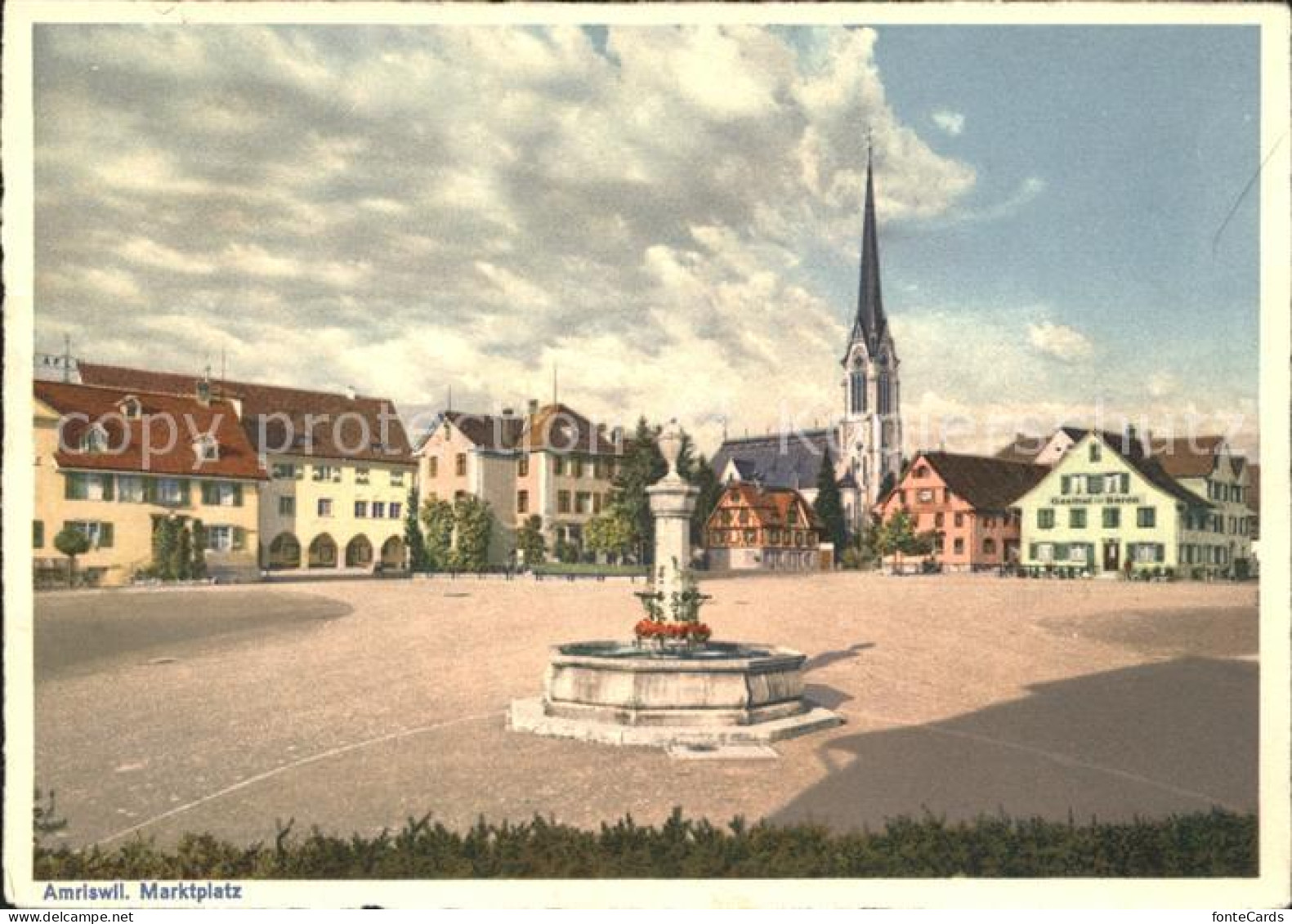 12029134 Amriswil TG Marktplatz Brunnen Kirche Amriswil TG - Sonstige & Ohne Zuordnung