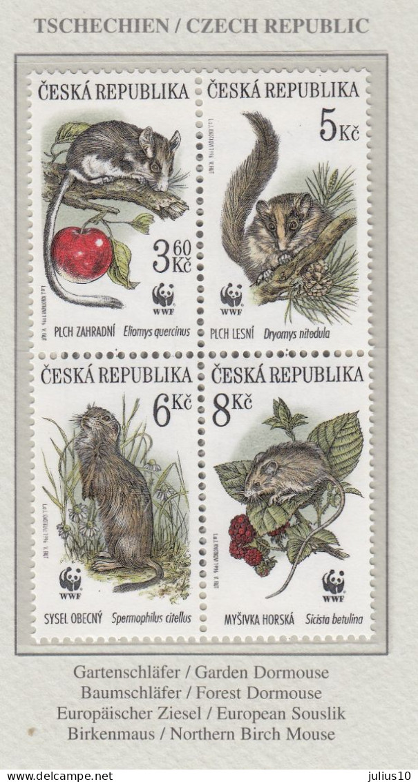 CZECH 1996 WWF Animals Squirrel Mi 110-113 MNH(**) Fauna 545 - Ongebruikt