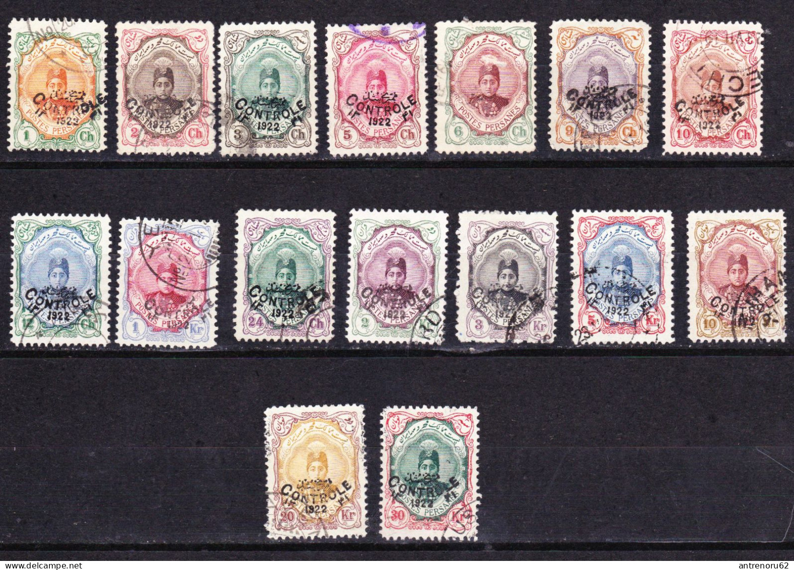 STAMPS-IRAN-1922-STAMPS-USED-SEE-SCAN-OVERPRINT - Iran