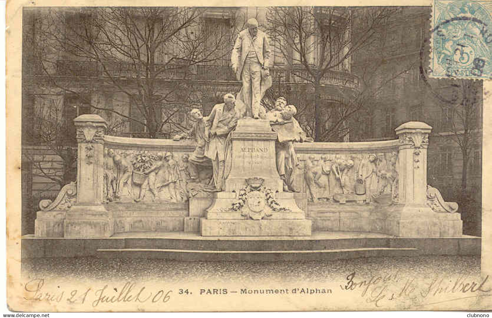 CPA - PARIS - MONUMENT D'ALPHAN (1906) - Autres Monuments, édifices