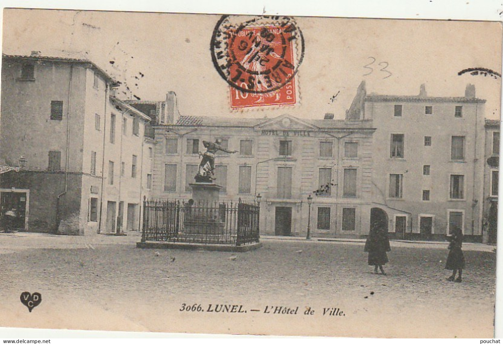 YO 15-(34) LUNEL - L' HOTEL DE VILLE - 2 SCANS - Lunel