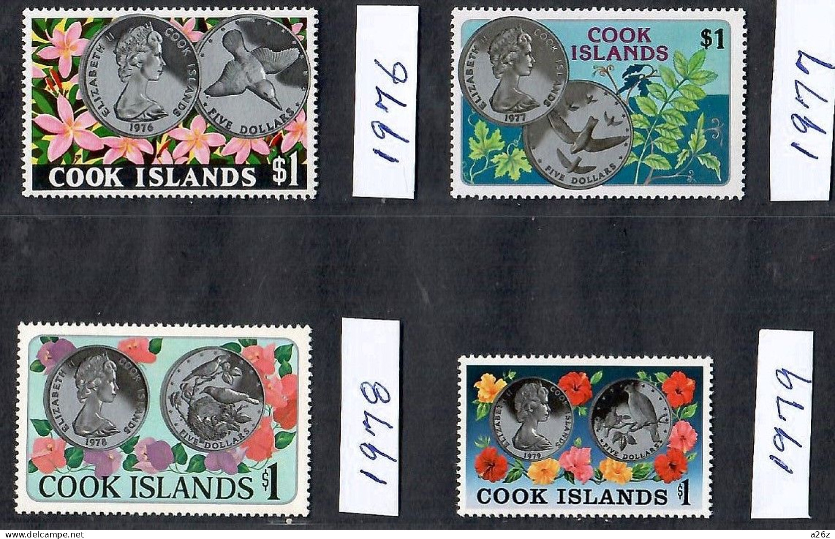 Cook Islands 1976-1979 National Wildlife And Conservation Day Total 4V MNH - Cook Islands