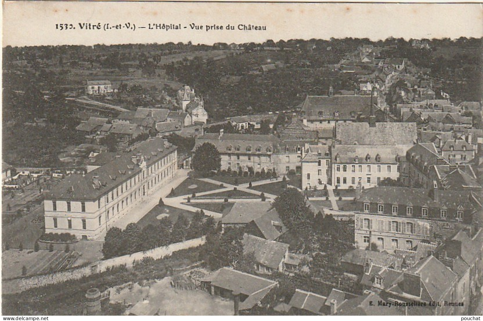 YO 16-(35) VITRE - L' HOPITAL - VUE PRISE DU CHATEAU - 2 SCANS - Vitre