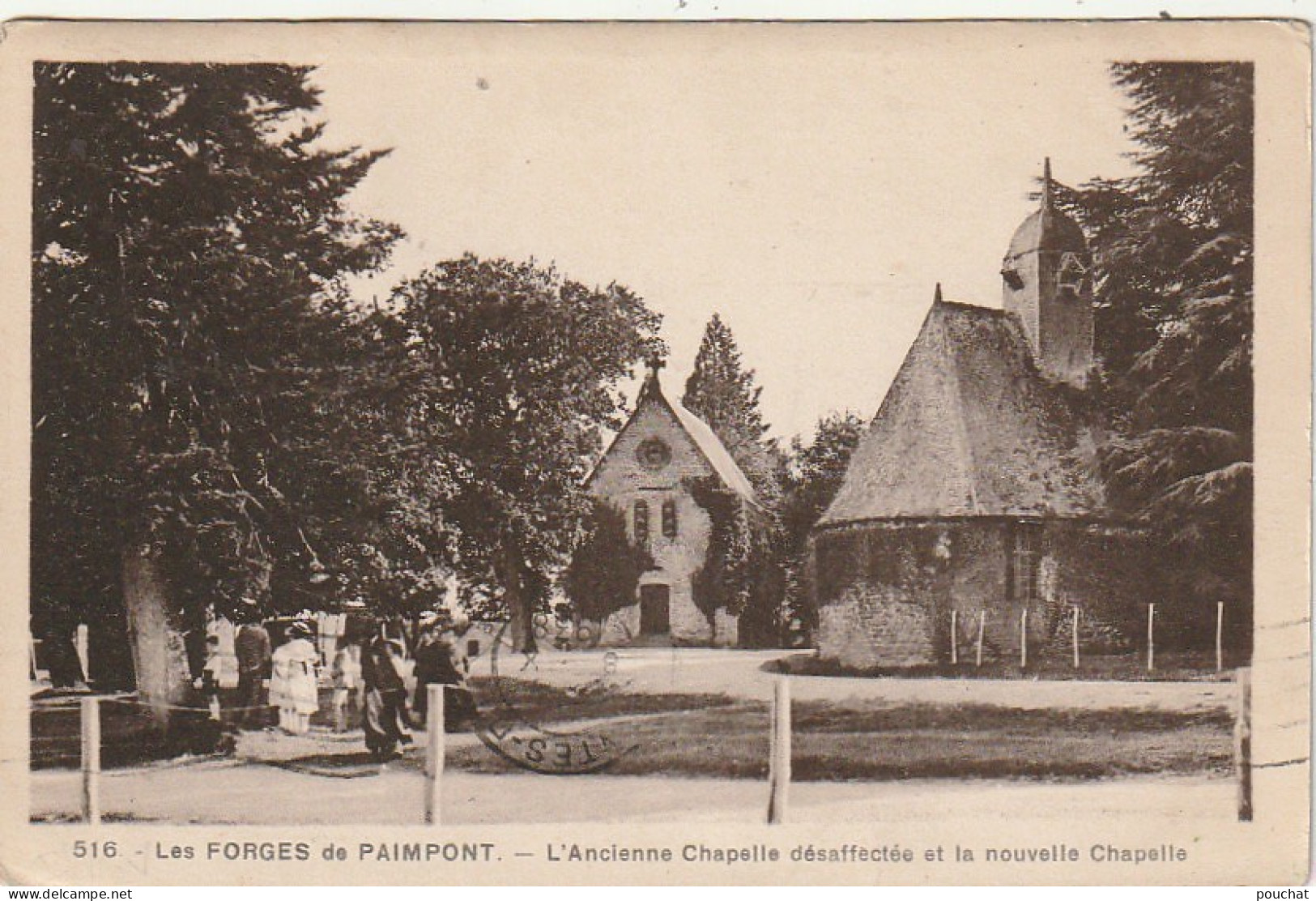 YO 16-(35) LES FORGES DE PAIMPONT - L' ANCIENNE CHAPELLE DESAFFECTEE ET LA NOUVELLE CHAPELLE - 2 SCANS - Paimpont