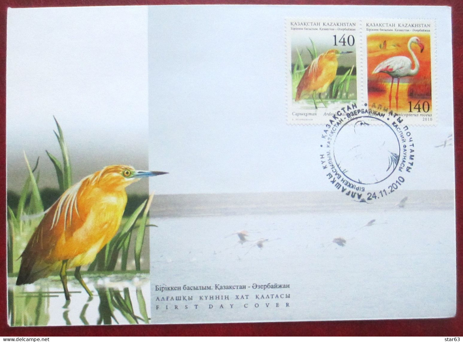 Kazakhstan  2010  Birds. Issue With Azerbaijan    FDC - Kazakhstan