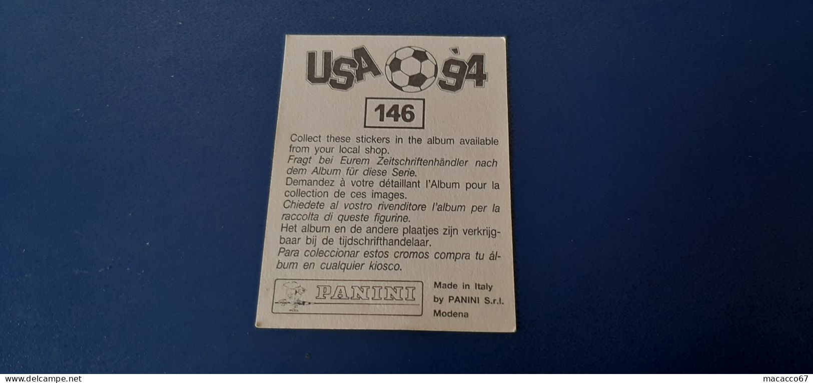 Figurina Panini WM USA 94 - 146 Omam-Biyik Camerun - Italian Edition