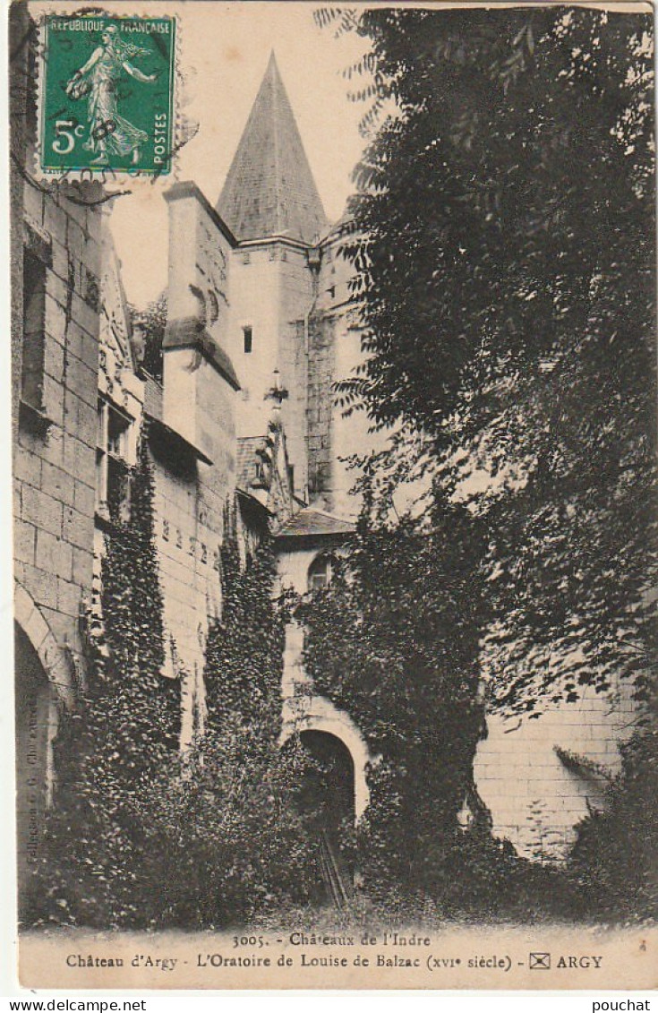 YO 17-(36) CHATEAU D' ARGY - L' ORATOIRE DE LOUISE DE BALZAC - 2 SCANS - Other & Unclassified