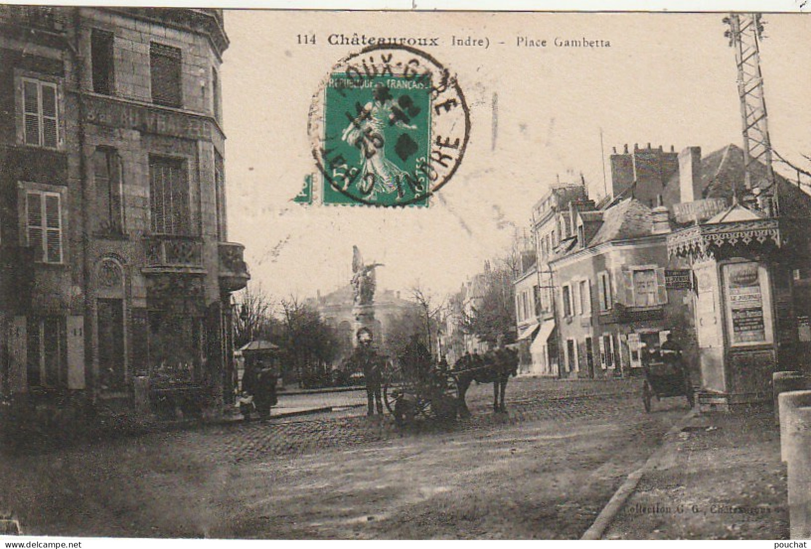 YO 17-(36) CHATEAUROUX - PLACE GAMBETTA - ANIMATION  - ATTELAGE - 2 SCANS - Other & Unclassified