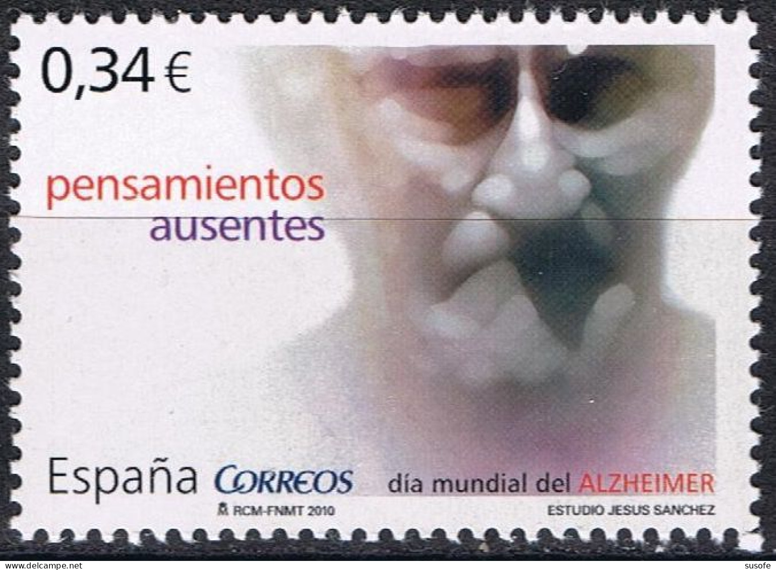 España 2010 Edifil 4587 Sello ** Dia Mundial Del Alzheimer Pensamientos Ausentes Estudio Jesús Sanchez Michel 4528 - Ungebraucht