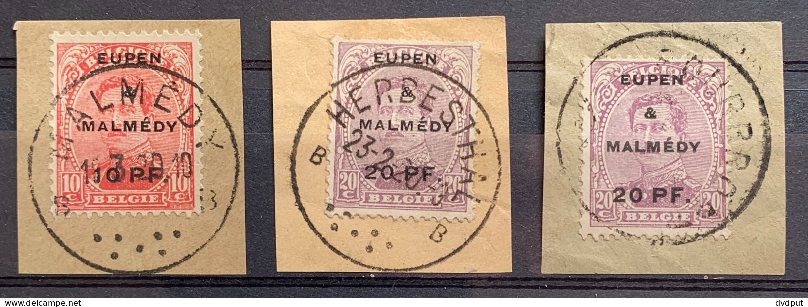 België, 1920, OC56+58, Op Fragment, Zeer Mooi - OC55/105 Eupen & Malmédy