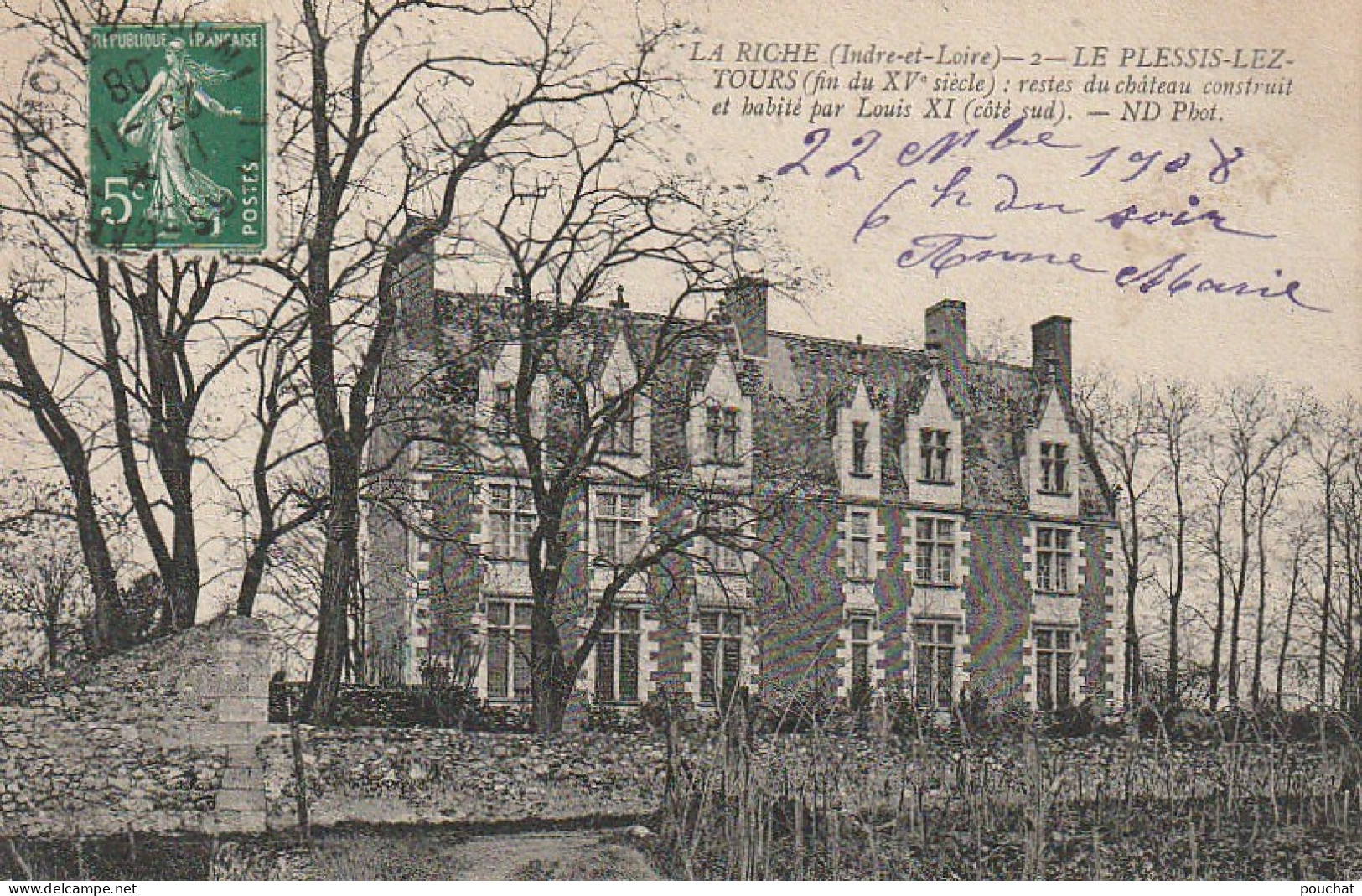 YO 18-(37) LA RICHE - LE PLESSIS LEZ TOURS  - RESTES DU CHATEAU - 2 SCANS - La Riche